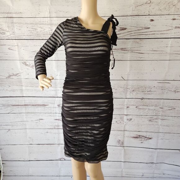 BCBGMAXAZRIA Black One Shoulder Dress Small - Picture 1 of 5